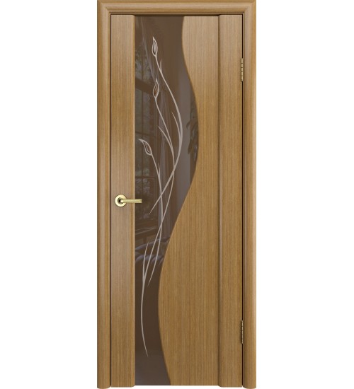 Шпонированная дверь Грация триплекс с рисунком