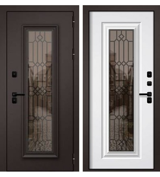 ЗИМА 501 термо муар коричневый/велуто бьянко