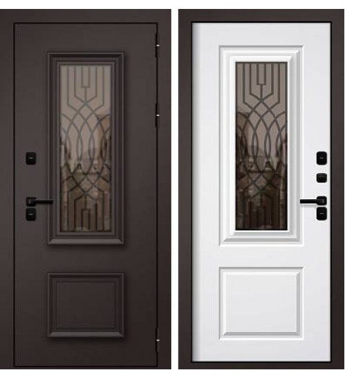 ЗИМА 502 термо муар коричневый/велуто бьянко