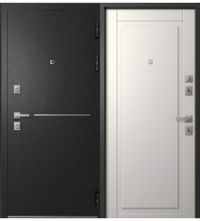 S-2 Графит муар/Белая шагрень