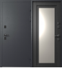 Входная дверь Termo-2 c зеркалом Графит муар/Ясень Дип Графит