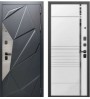 Входная дверь WOOD-3 Чёрный/Белый матовый