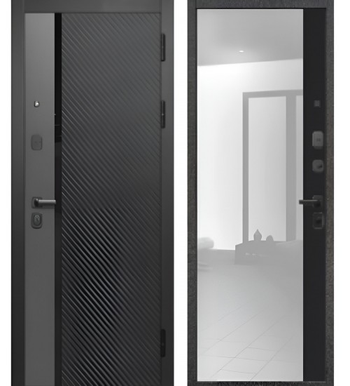 WOOD-5 Зеркало Графит черный/Черный