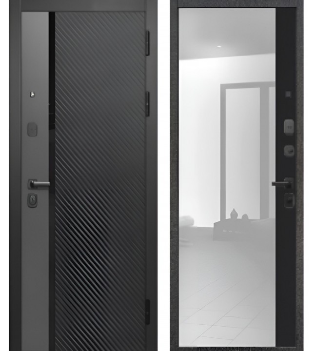 WOOD-5 Зеркало Графит черный/Черный