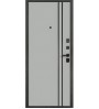 Входная дверь WOOD-7 Черная шагрень/Серая шагрень
