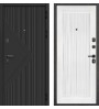 Входная дверь WOOD-8 Черный муар/Грей шагрень