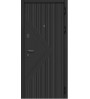 Входная дверь WOOD-8 Черный муар/Грей шагрень