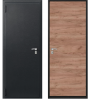 Металлическая дверьО-10 Чёрный сатин/Дуб табак