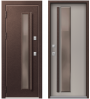 Стальная дверь с терморазрывом Т-4 Premium Шоколад муар/кашемир грей с электро-защелкой 