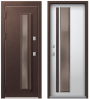 Стальная дверь с терморазрывом Т-4 Premium Шоколад муар/кашемир белый с электро-защелкой