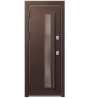 Стальная дверь с терморазрывом Т-4 Premium Шоколад муар/кашемир белый с электро-защелкой