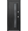Стальная дверь с терморазрывом Т-5 Premium Чёрный муар/Софт ясень грей с механической защёлкой