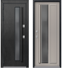 Стальная дверь с терморазрывом Т-5 Premium Чёрный муар/Софт ясень грей с механической защёлкой