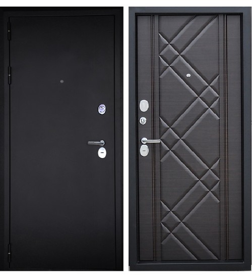 Стальная дверь Эталон стандарт А-2 черный муар/венге