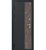 Дверь Центурион С-112, кварц черный+орех мокко/софт грей