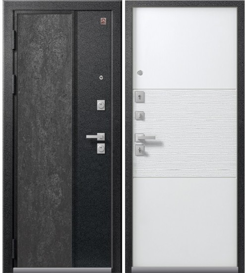 Дверь Центурион, LUX-7, серый камень/софт белый