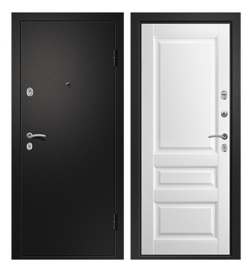 Стальная дверь Медея-321 Эрмитаж-2 сатин черный/белый