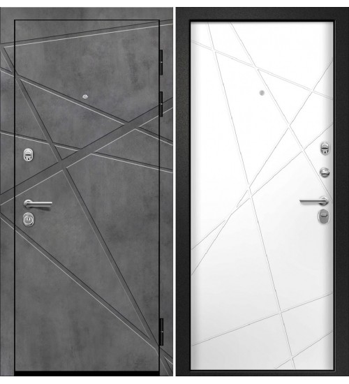 Стальная дверь Орфей-221 бетон темный/силк сноу