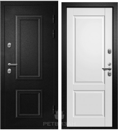 Стальная дверь Термо-100 букле черный/софт айс