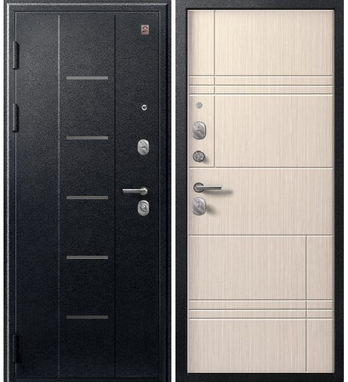 Дверь Центурион V-06 черный муар/лиственница светлая