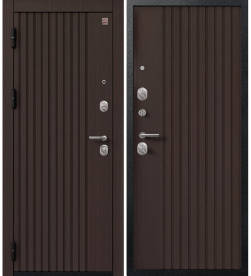Дверь Центурион V-06 черный муар+лиственнница темная