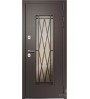 Стальная дверь Веста Термо MAX RAL 8019 шагрень матовая/дуб полярный+стеклопакет 44мм Бронза