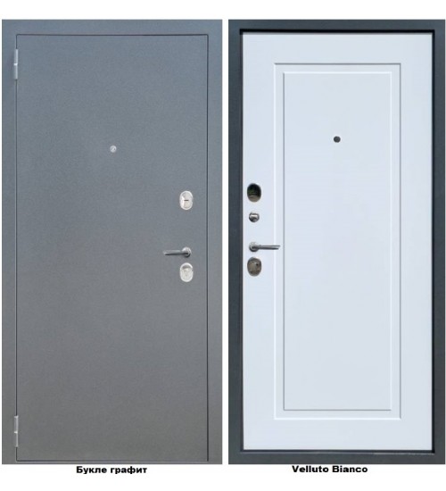 Стальная дверь Yodoors-2 букле графит/Velluto Bianco