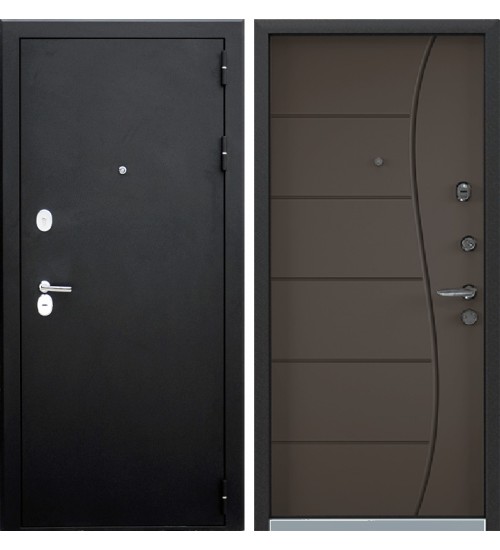 Стальная дверь Эталон люкс А-1 черный муар/венге
