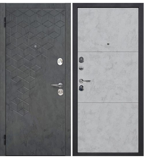 Стальная дверь Феникс бетон графит/бетон снежный