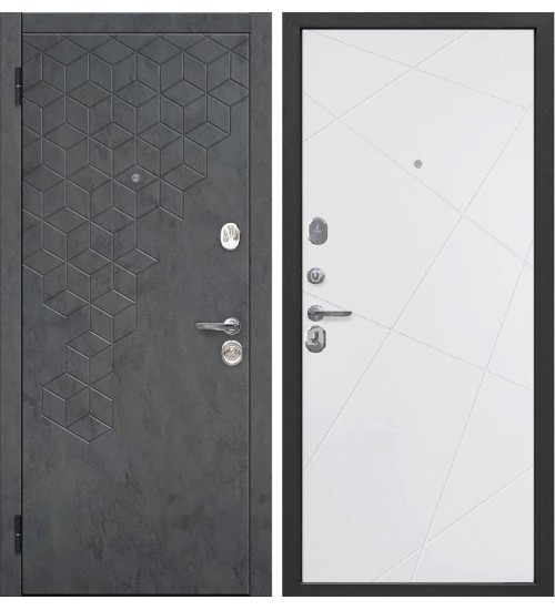 Дверь Феникс линии бетон графит/белый софт велюр