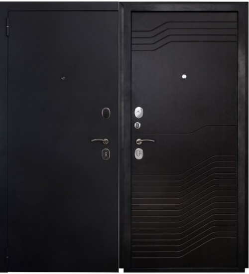 Стальная дверь Форт 01Ф черный муар/венге