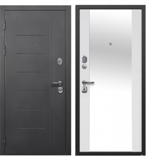 Дверь Консул серебро/эмалит белый с зеркалом