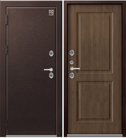 Металлическая дверь Т-4 Центурион шоколадный муар/миндаль